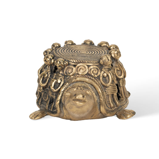 Handcrafted Dhokra Brass Tortoise Sculpture – Traditional Indian Tribal Art Decor