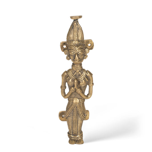 Handcrafted Dhokra Brass Door Handle | Traditional Indian Tribal Door Pull | Antique Brass Hardware