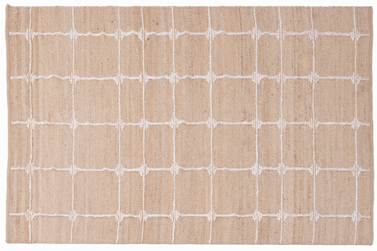 Handwoven Natural Jute Kilim Rug – 80% Jute & Wool Durrie
