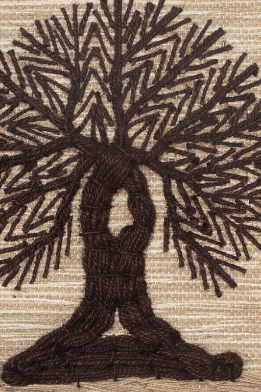 Handwoven Tree of Life Tapestry, 18x12 Inch, Rustic Boho Wall Hanging
