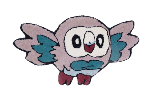 Hand Tufted Cartoon Owl Rug – Cute Character Wool Rug for Kids Room & Nursery | 1.1 × 2 Feet