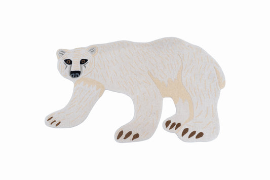 Hand Tufted Polar Bear Rug – Animal Shaped Wool Rug for Kids Room, Nursery & Modern Décor | 3 × 5 Feet