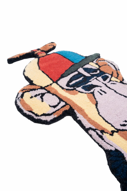 Hand Tufted Cartoon Monkey Rug – Playful Monkey Shaped Wool Rug for Kids Room, Nursery & Playroom Décor | 2 × 2.8 Feet