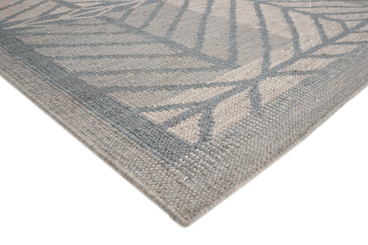 Handwoven Kilim Rug, Grey Cream Sunburst Geometric Flatweave Rug, Scandinavian Star Pattern Wool Rug