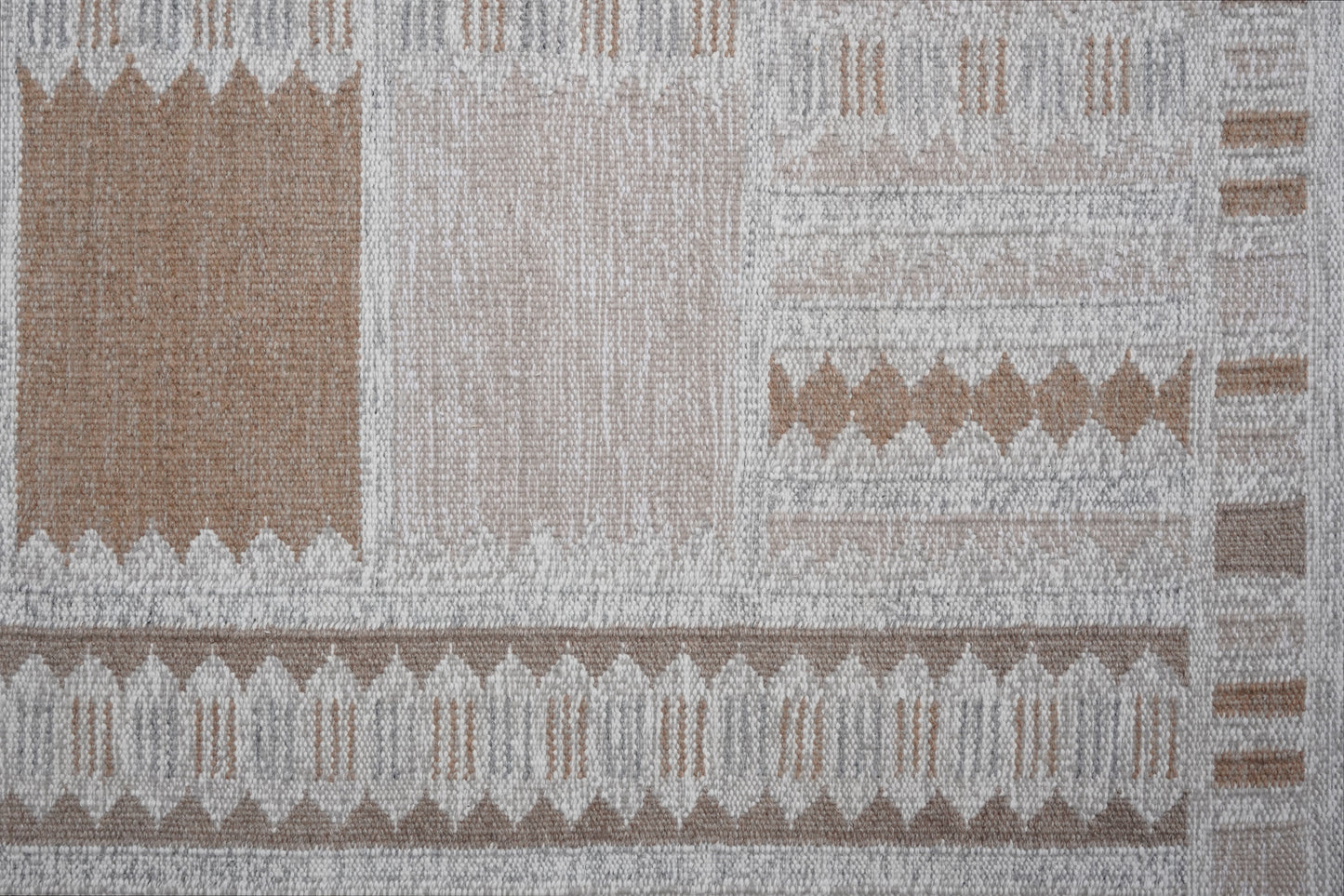 Handwoven Kilim Rug, Beige Tan Diamond Border Flatweave Rug, Tribal Scandinavian Wool Rug, Boho Area Rug