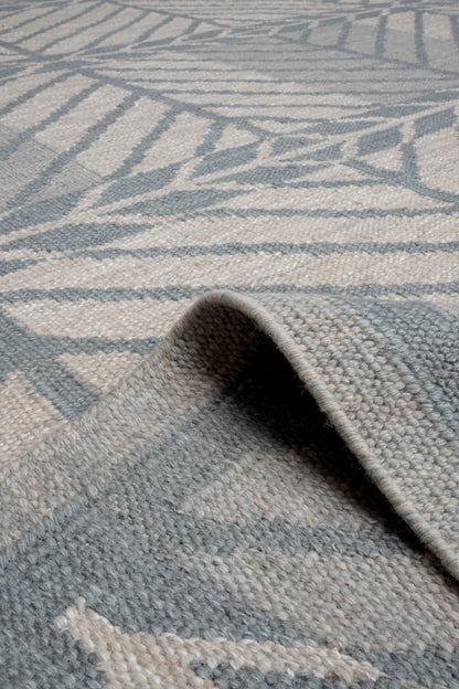 Handwoven Kilim Rug, Grey Cream Sunburst Geometric Flatweave Rug, Scandinavian Star Pattern Wool Rug