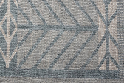 Handwoven Kilim Rug, Grey Cream Sunburst Geometric Flatweave Rug, Scandinavian Star Pattern Wool Rug