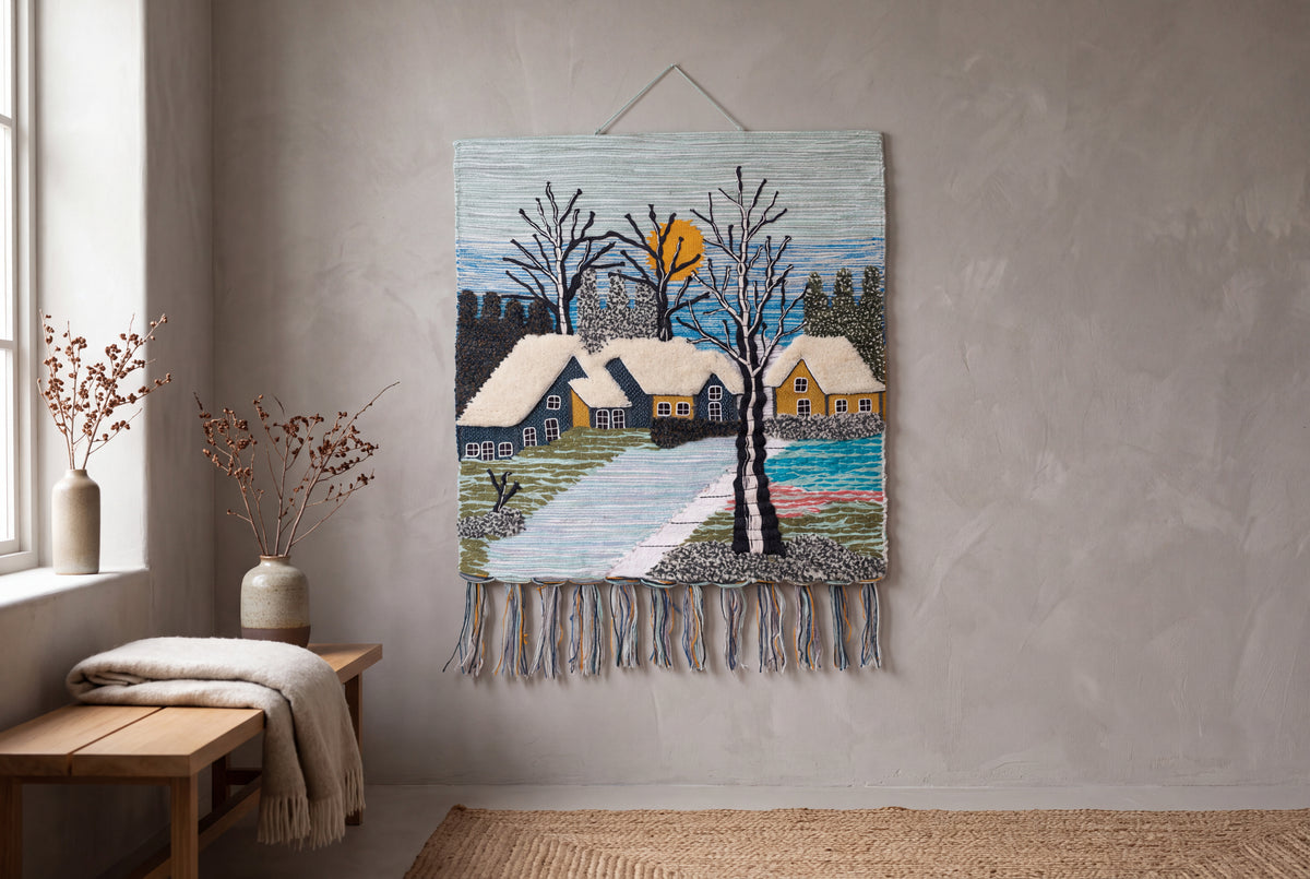 Handwoven Tree Wall Hanging, 30x20 Inch, Tree of Life Tapestry, Handmade Nature Wall Art, Rustic Boho Home Decor