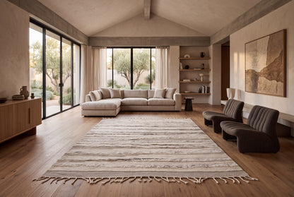 Moroccan Ivory Wool Rug – 100% New Zealand Wool | Handwoven Textured Moroccan Area Rug
