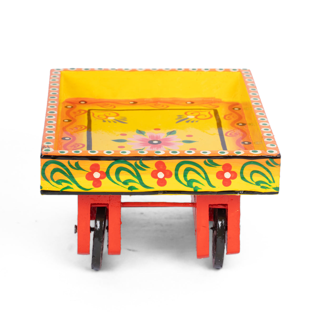 Handcrafted Wooden Decorative Cart Tray – Hand-Painted Indian Folk Art Home Decor