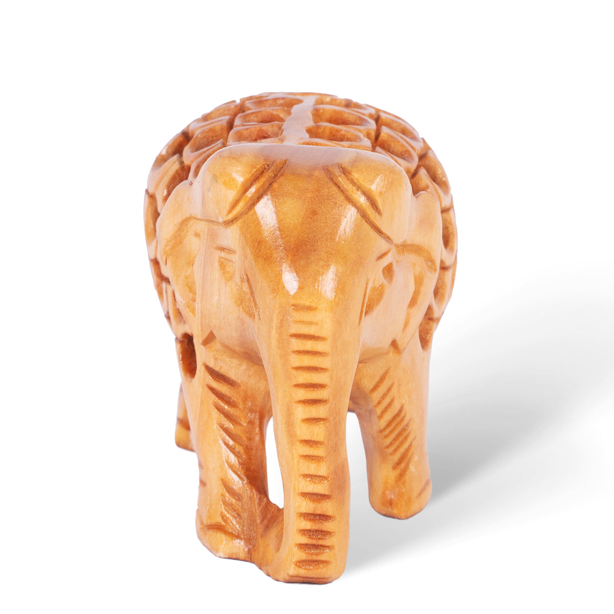 Hand Carved Wooden Elephant Sculpture – Intricate Openwork Lattice Design, Indian Wooden Elephant Figurine
