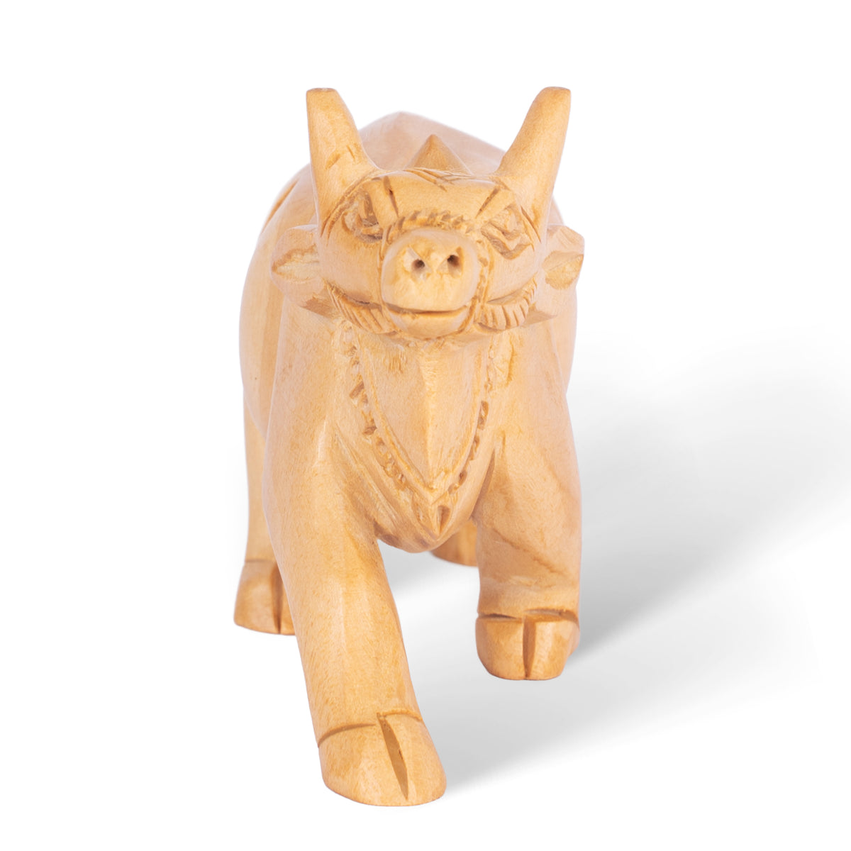 Hand Carved Wooden Cow Sculpture – Traditional Indian Wooden Cow Figurine for Home Décor