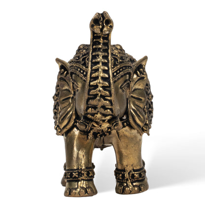 Handcrafted Dhokra Brass Elephant Sculpture – Traditional Indian Tribal Art Decor