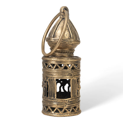 Handcrafted Dhokra Hanging Lamp – Traditional Indian Brass Pendant Light
