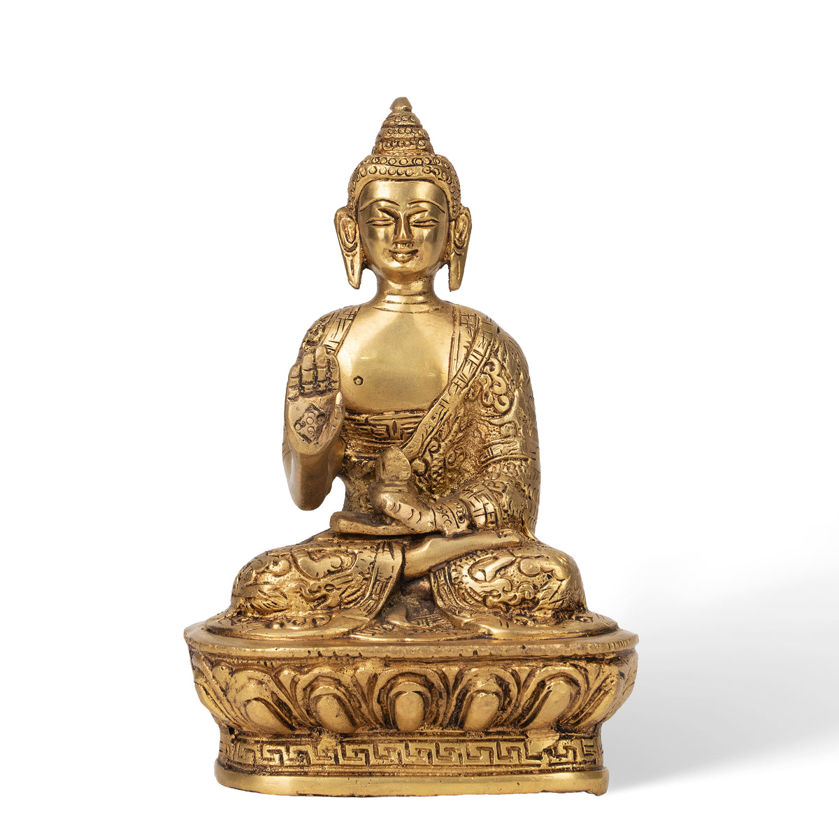 Handcrafted Brass Buddha Statue – Traditional Indian Meditation Figurine & Home Decor