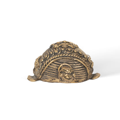 Brass Tortoise Sculpture, Handcrafted Dhokra Style Indian Tribal Art, Traditional Home Decor, Handmade Animal Figurine, 200g