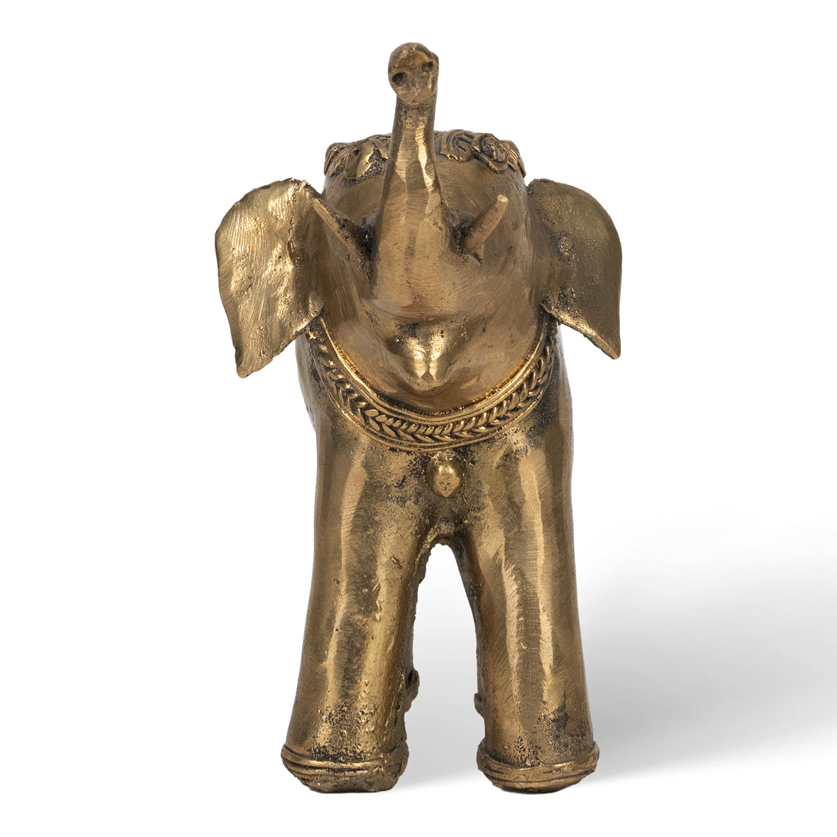 Handcrafted Brass Elephant Sculpture – Traditional Indian Dhokra Art Home Decor