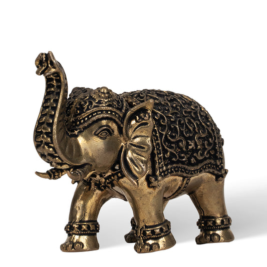 Handcrafted Dhokra Brass Elephant Sculpture – Traditional Indian Tribal Art Decor