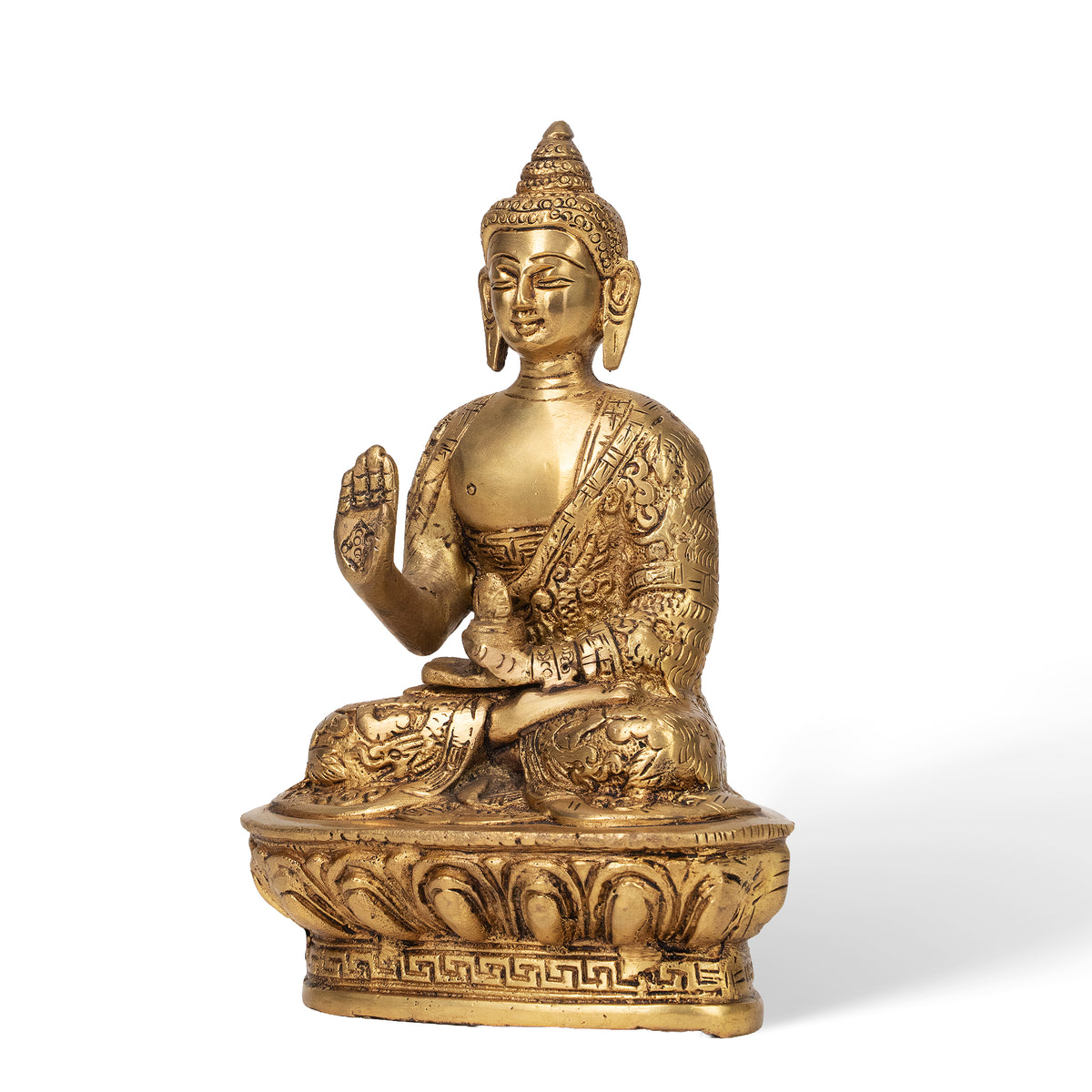 Handcrafted Brass Buddha Statue – Traditional Indian Meditation Figurine & Home Decor