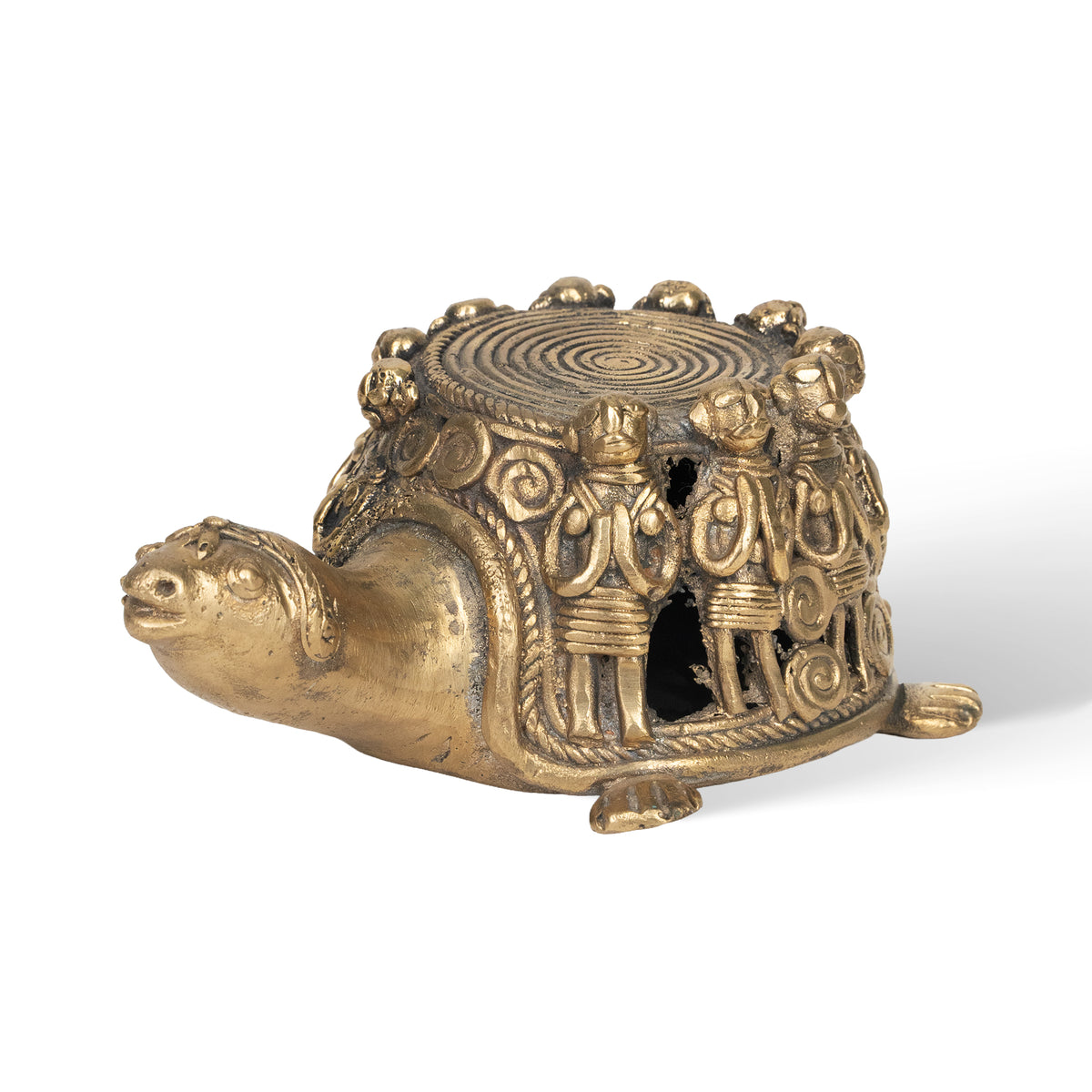 Handcrafted Dhokra Brass Tortoise Sculpture – Traditional Indian Tribal Art Decor