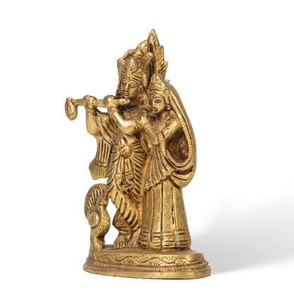 Handcrafted Brass Radha Krishna Statue – Traditional Indian Art & Spiritual Home Decor