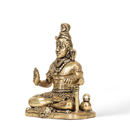 Handcrafted Brass Lord Shiva Statue – Traditional Indian Spiritual Art & Home Decor