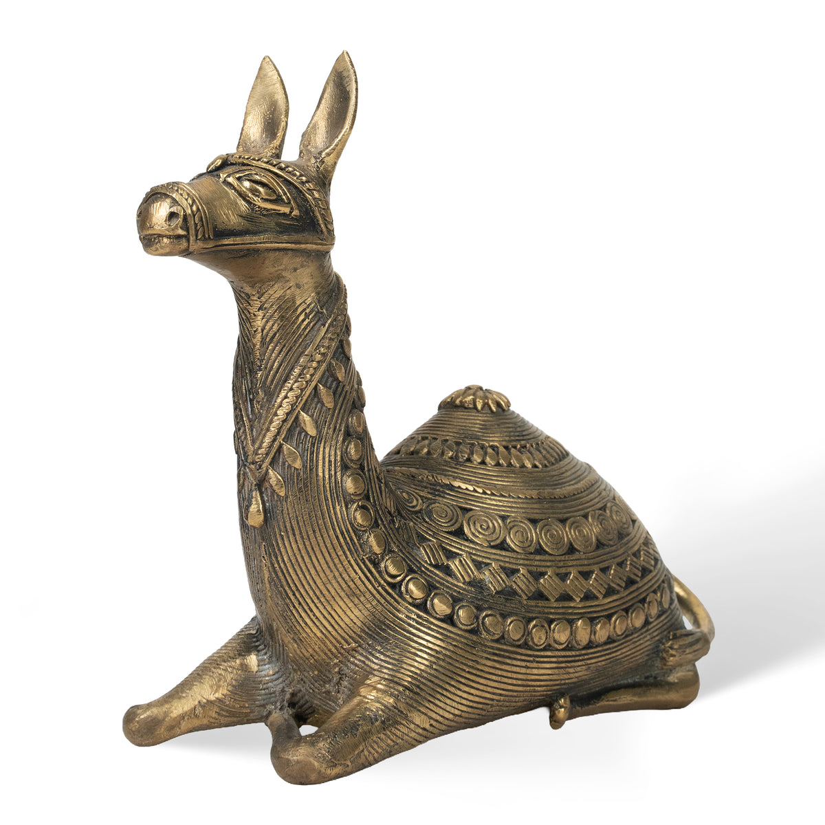 Handcrafted Dhokra Brass Camel Sculpture – Traditional Indian Tribal Home Decor