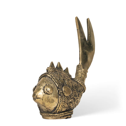 Handcrafted Brass Fish Sculpture – Traditional Indian Dhokra Tribal Art Home Decor
