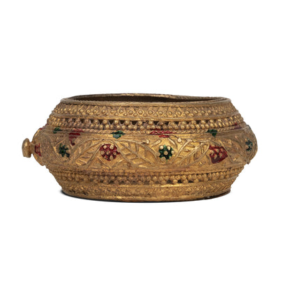Handcrafted Brass Decorative Planter Bowl – Traditional Indian Tribal Art Home Decor