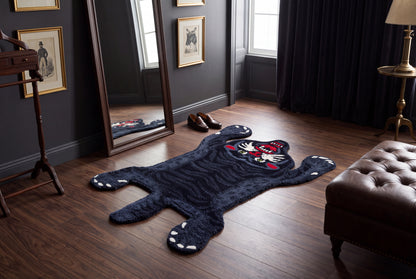 Hand Tufted Black Panther Rug – Animal Shaped Wool Rug for Kids Room, Bedroom & Modern Décor | 2 × 3 Feet