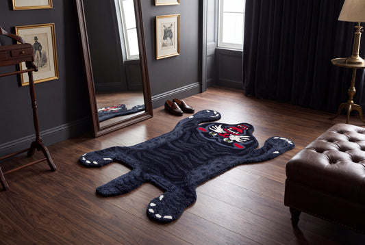 Hand Tufted Black Panther Rug – Animal Shaped Wool Rug for Kids Room, Bedroom & Modern Décor | 2 × 3 Feet