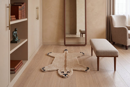 Hand Tufted Tiger Rug – Animal Shaped Wool Rug for Kids Room, Bedroom & Modern Décor | 3 × 4 Feet