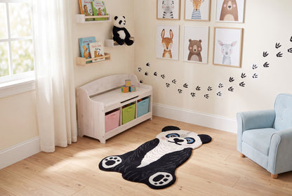Hand Tufted Panda Wool Rug | Kids Animal Area Rug | Handmade Wool Carpet | Nursery & Playroom Decor