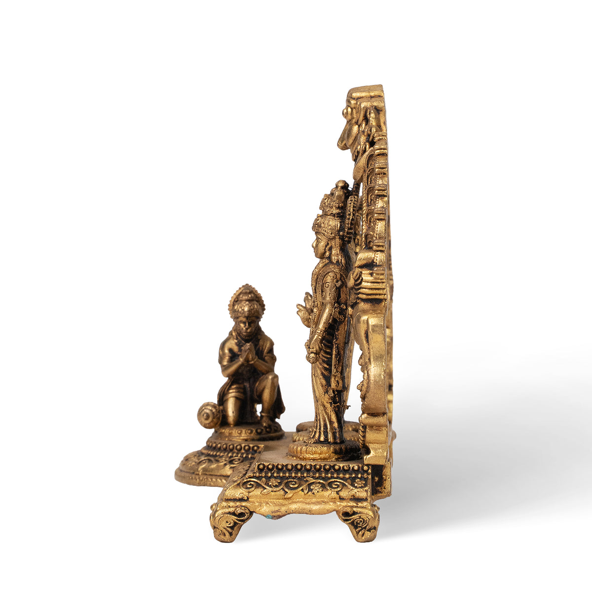 Handcrafted Brass Ram Darbar Statue – Rama Sita Lakshman Hanuman Indian Spiritual Decor