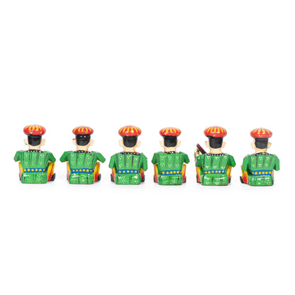 Handcrafted Rajasthani Musician Figurines Set of 6 – Colorful Indian Folk Art Decorative Statues