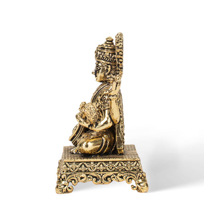 Handcrafted Brass Goddess Saraswati Statue – Veena Indian Spiritual & Home Decor