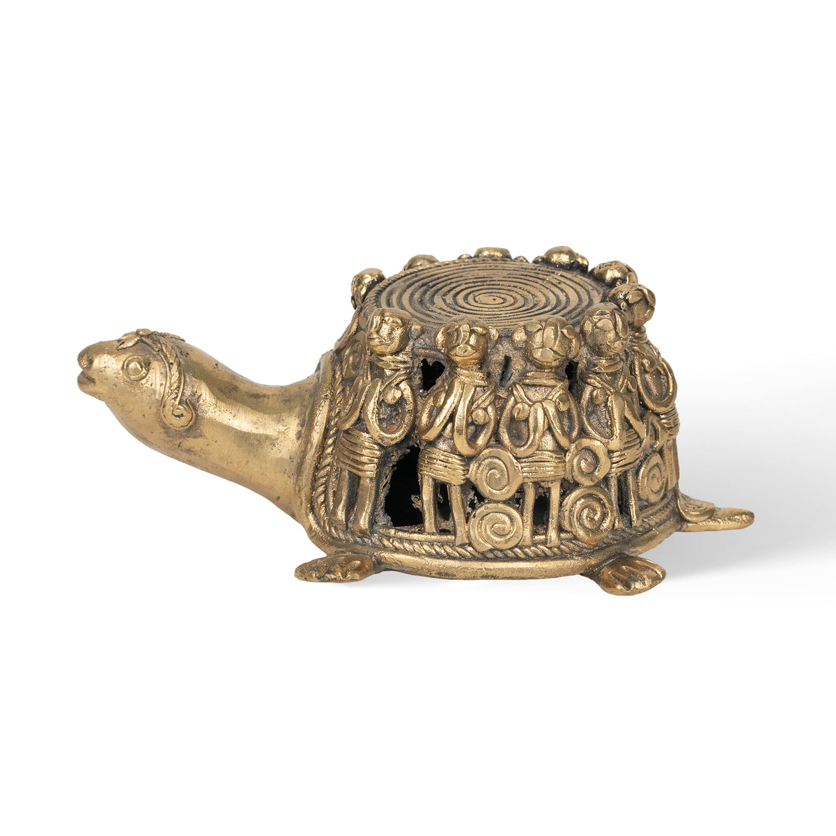 Handcrafted Dhokra Brass Tortoise Sculpture – Traditional Indian Tribal Art Decor