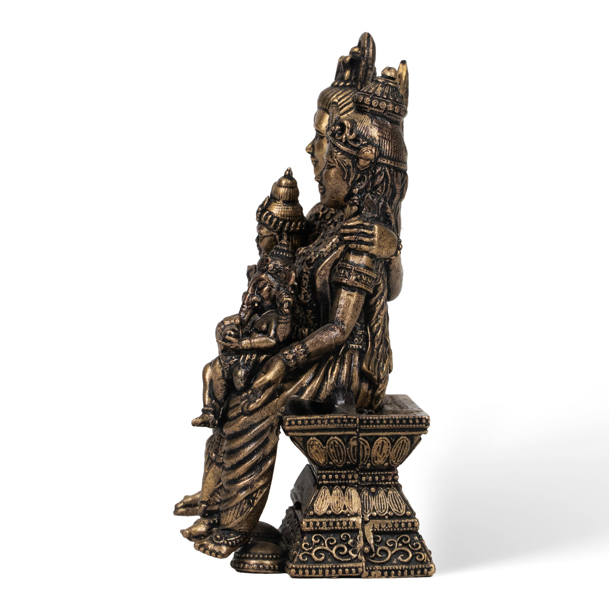 Handcrafted Brass Shiva Parivar Statue – Shiva Parvati Ganesh Kartikeya Indian Spiritual Decor