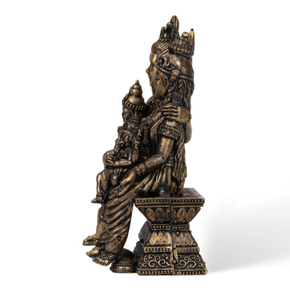 Handcrafted Brass Shiva Parivar Statue – Shiva Parvati Ganesh Kartikeya Indian Spiritual Decor