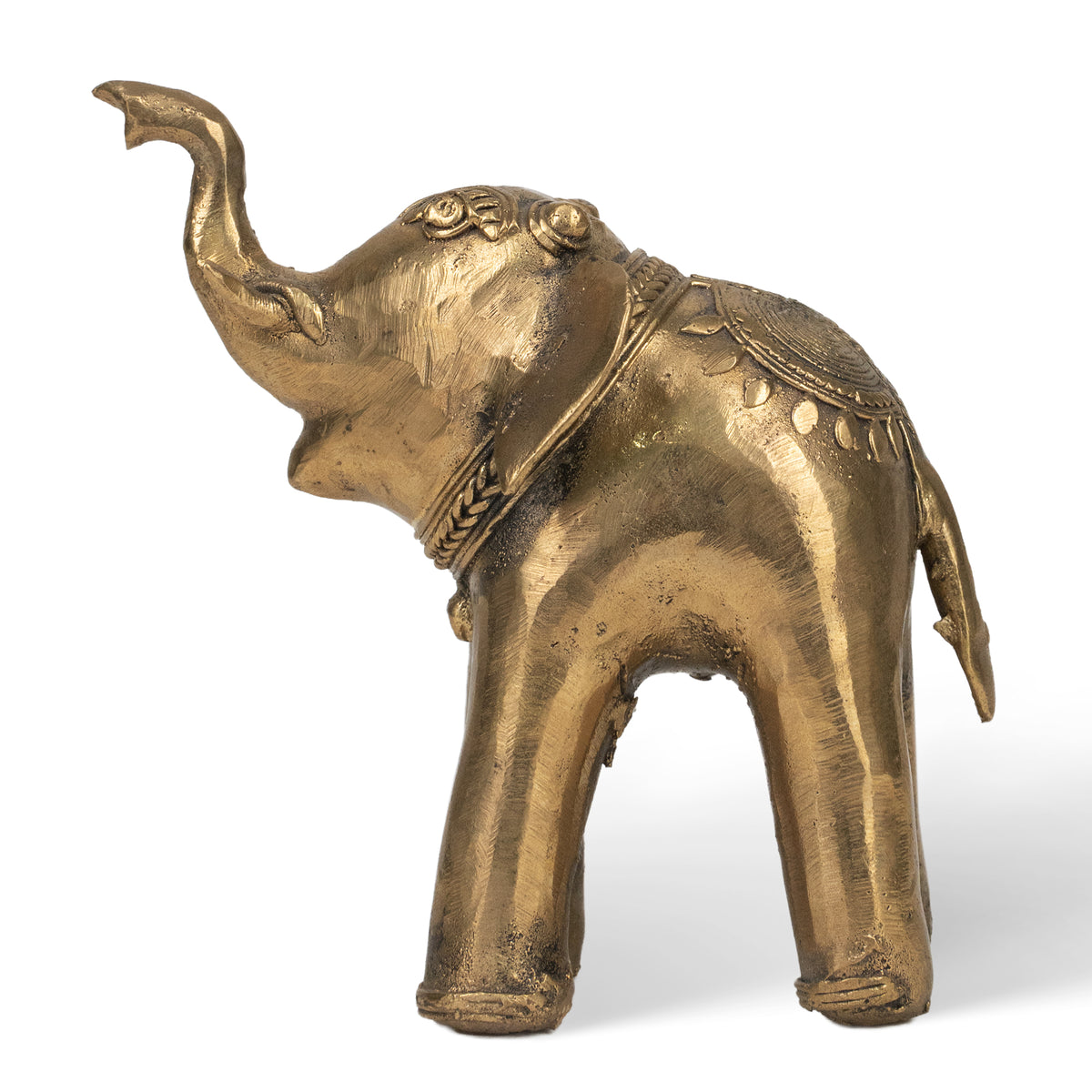 Handcrafted Brass Elephant Sculpture – Traditional Indian Dhokra Art Home Decor