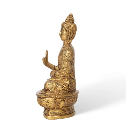 Handcrafted Brass Buddha Statue – Traditional Indian Meditation Figurine & Home Decor
