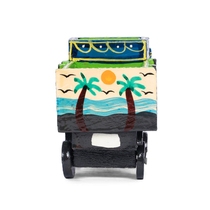 Handcrafted Wooden Toy Truck – Colorful Indian Folk Art Decorative Miniature Truck