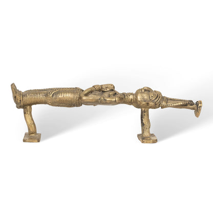 Handcrafted Dhokra Brass Door Handle | Traditional Indian Tribal Door Pull | Antique Brass Hardware