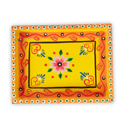 Handcrafted Wooden Decorative Cart Tray – Hand-Painted Indian Folk Art Home Decor