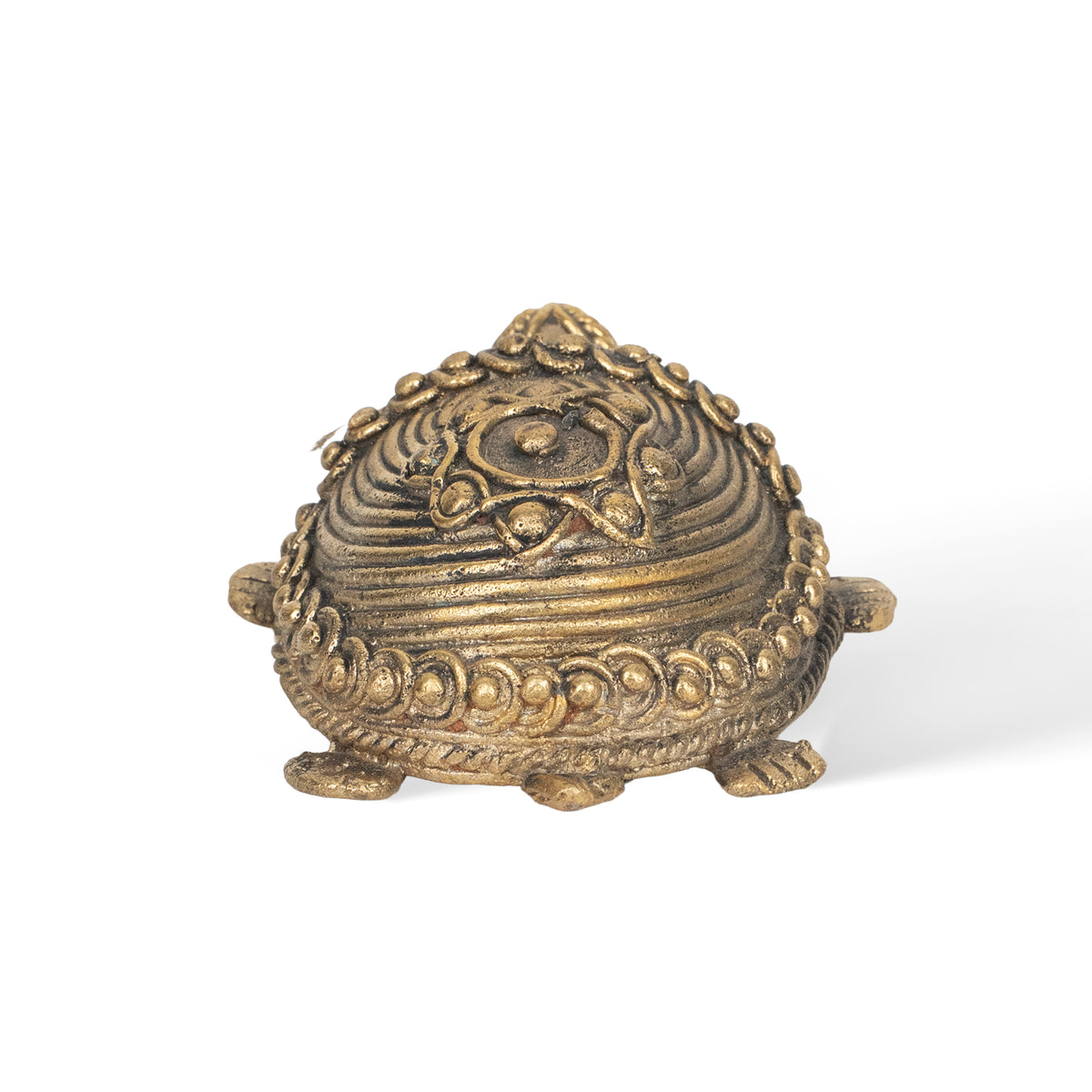 Brass Tortoise Sculpture, Handcrafted Dhokra Style Indian Tribal Art, Traditional Home Decor, Handmade Animal Figurine, 200g