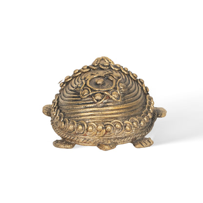 Brass Tortoise Sculpture, Handcrafted Dhokra Style Indian Tribal Art, Traditional Home Decor, Handmade Animal Figurine, 200g