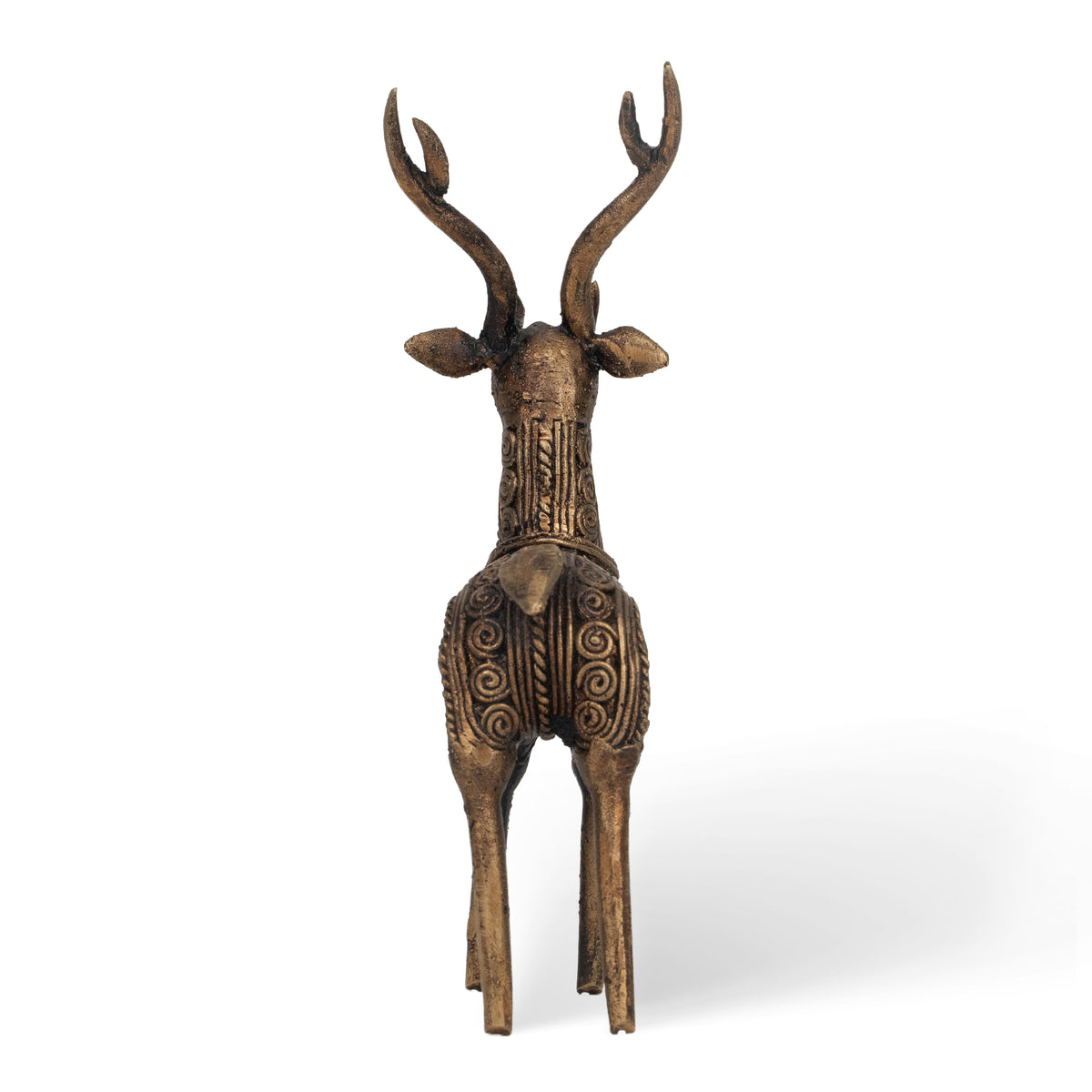 Handcrafted Dhokra Brass Deer Sculpture – Traditional Indian Tribal Art Animal Statue