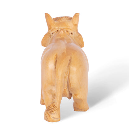 Hand Carved Wooden Cow Sculpture – Traditional Indian Wooden Cow Figurine for Home Décor