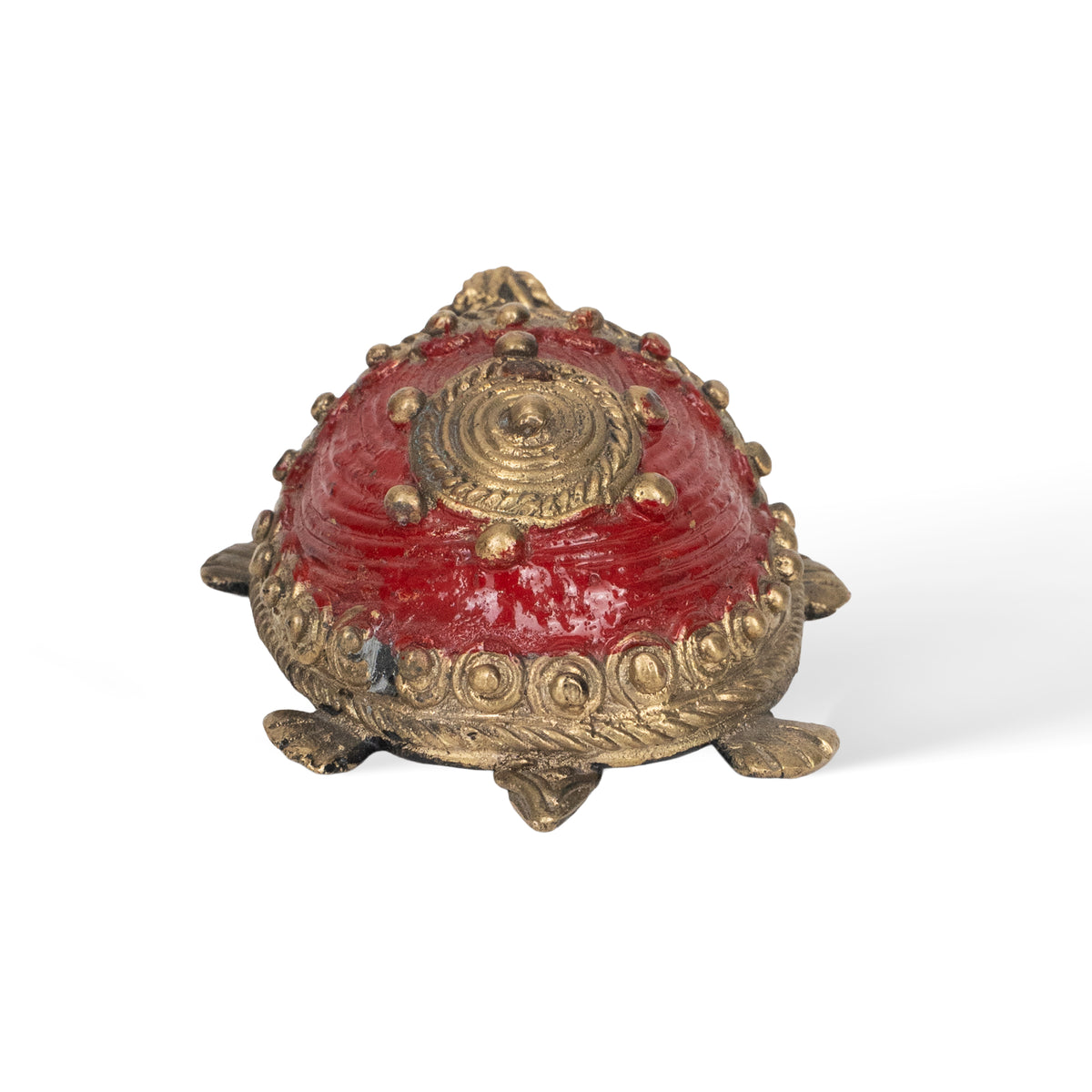 Handcrafted Brass Tortoise Sculpture – Traditional Indian Tribal Art Home Decor