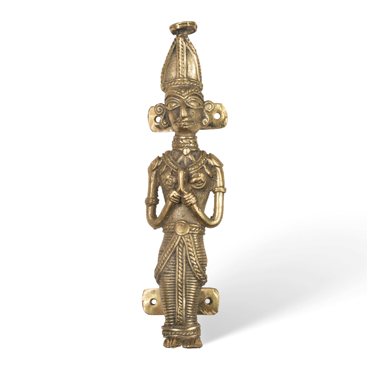 Handcrafted Dhokra Brass Door Handle | Traditional Indian Tribal Door Pull | Antique Brass Hardware